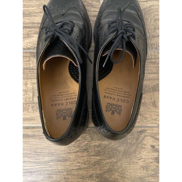 Cole Haan Gramercy Derby Wigtip Ox shoes 8D Old Money C29552 Black Grand 360 - Picture 5 of 12